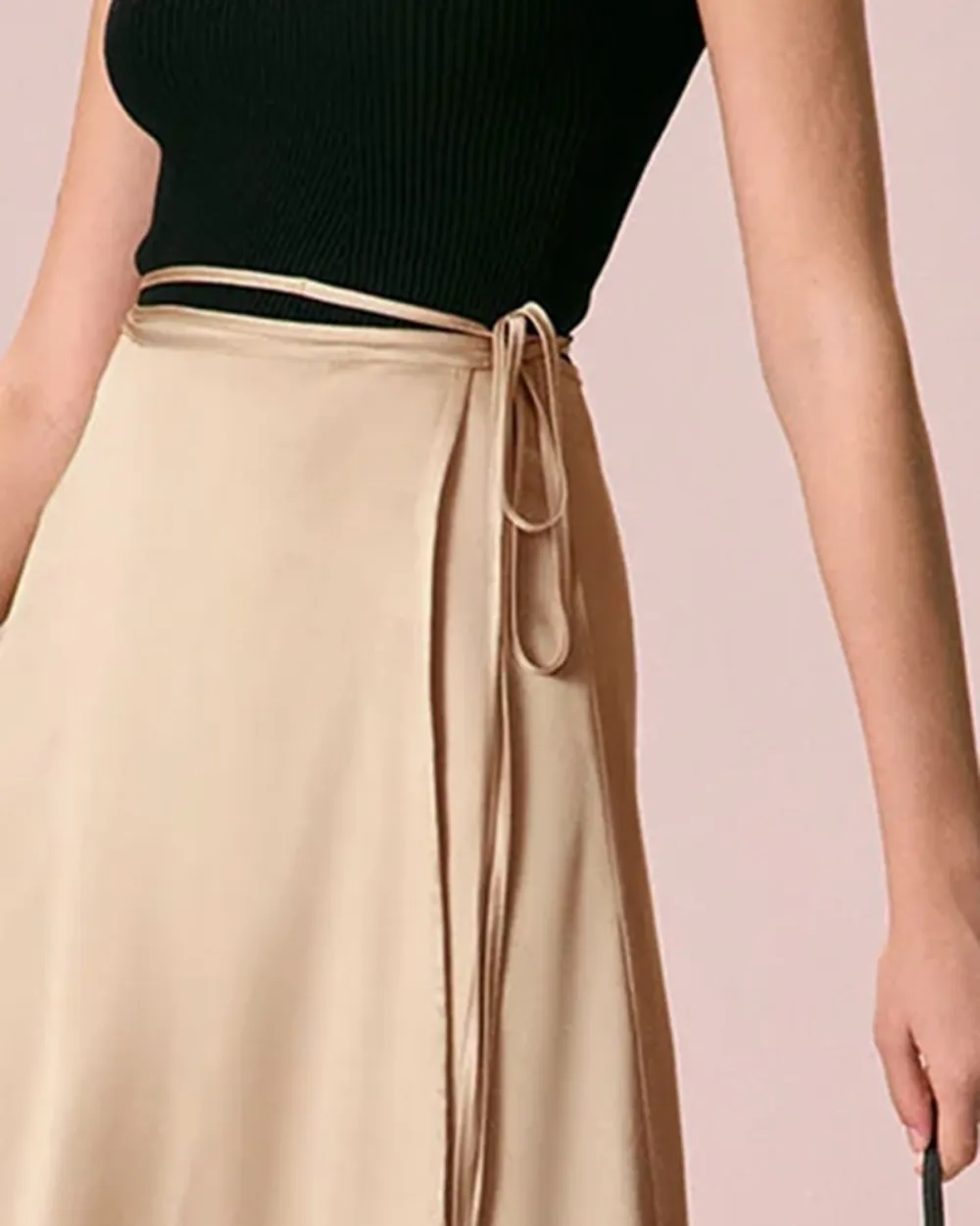 Cream Heavy Drape Skirt