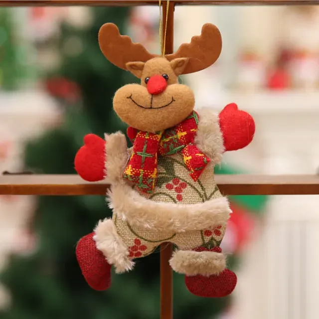 Cute Christmas Tree Decoration Pendant Santa Clause Bear Snowman Elk Doll Hanging Ornaments Christmas Decoration for Home