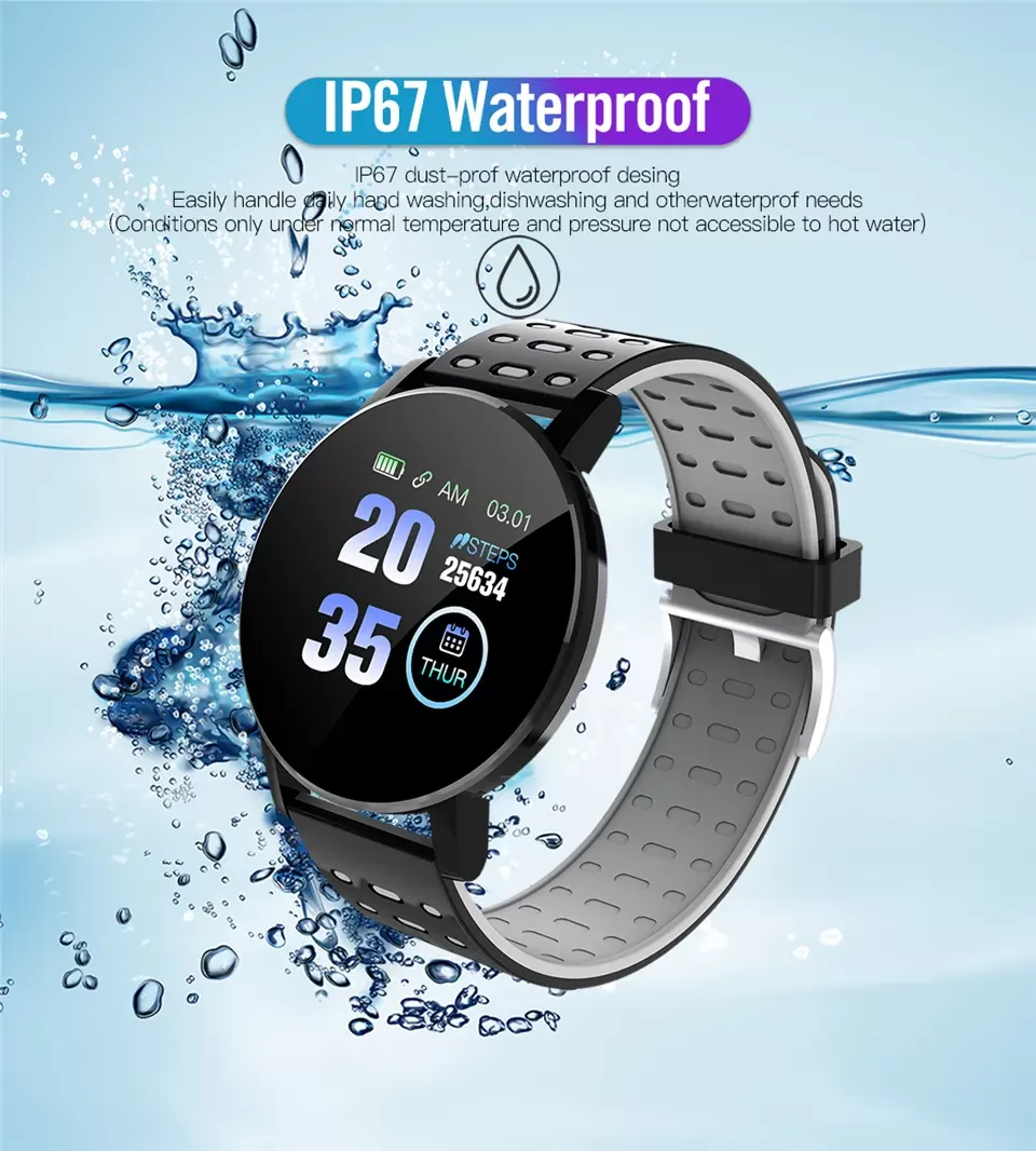 119 Plus Smart Watch Blood Pressure Smart watch Men Smart Band Sport Tracker Women Smartband smart bracelet For Android IOS