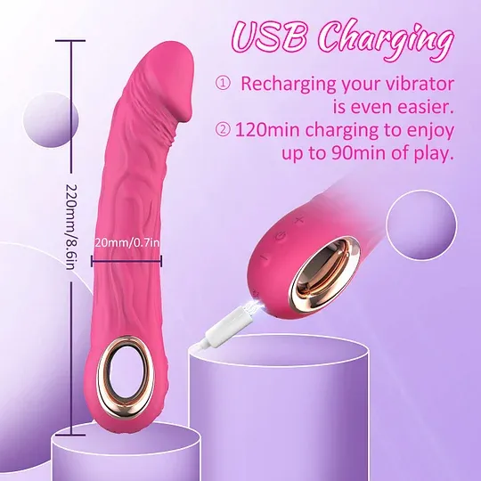 Vibrating Realistic Dildo G-spot Anal Vibrator