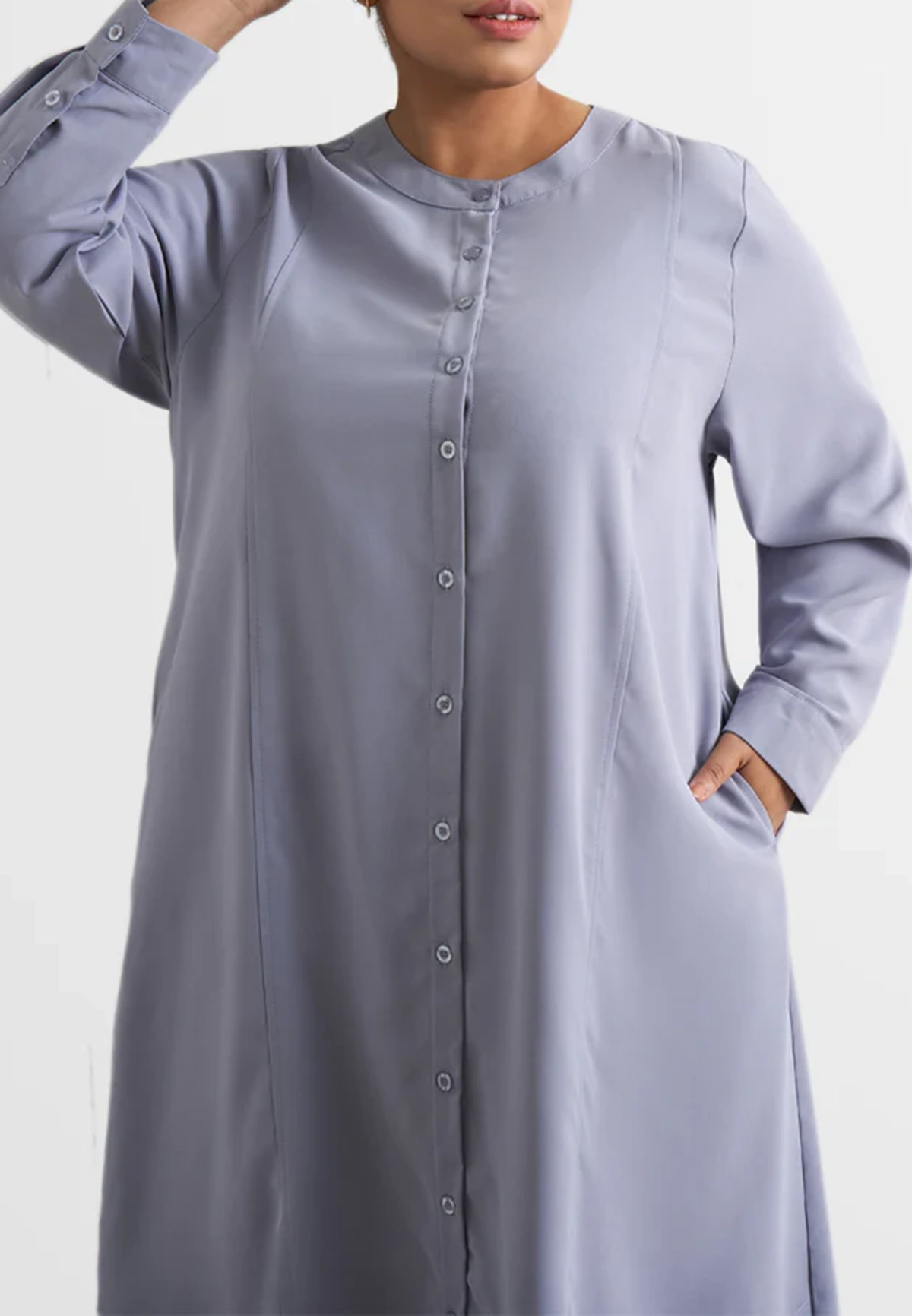 Long-sleeved mid-length loose dress