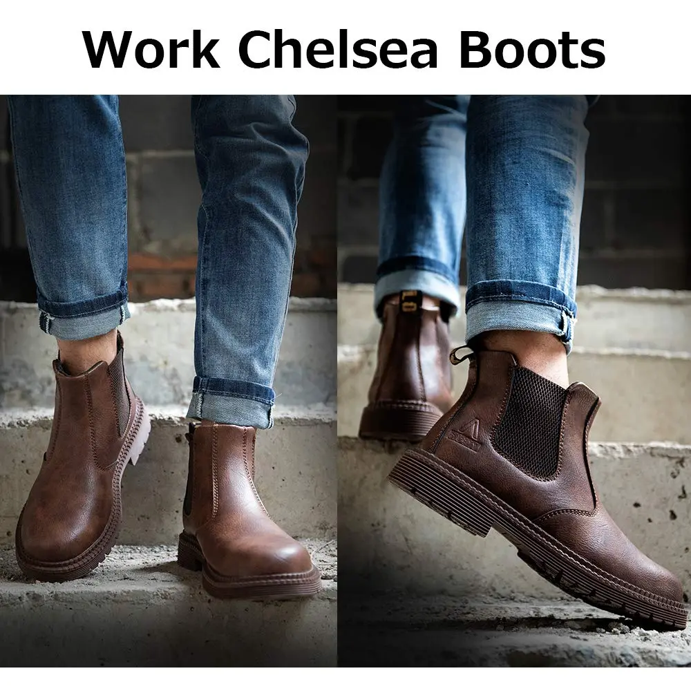 Steel Toe Slip-on Men's Waterproof Chelsea Boots