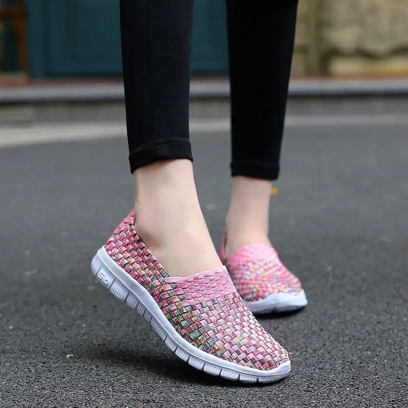 Cilool Comfortable Flat Woven Casual Shoes