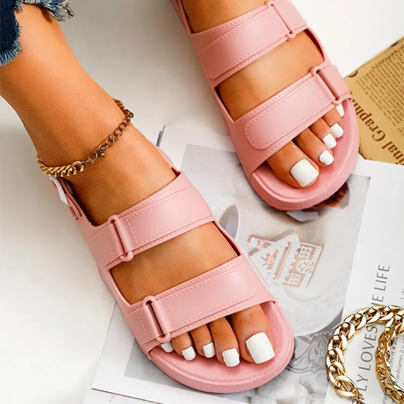 Women Gladiator Sandals Buckle Soft Jelly Shoes