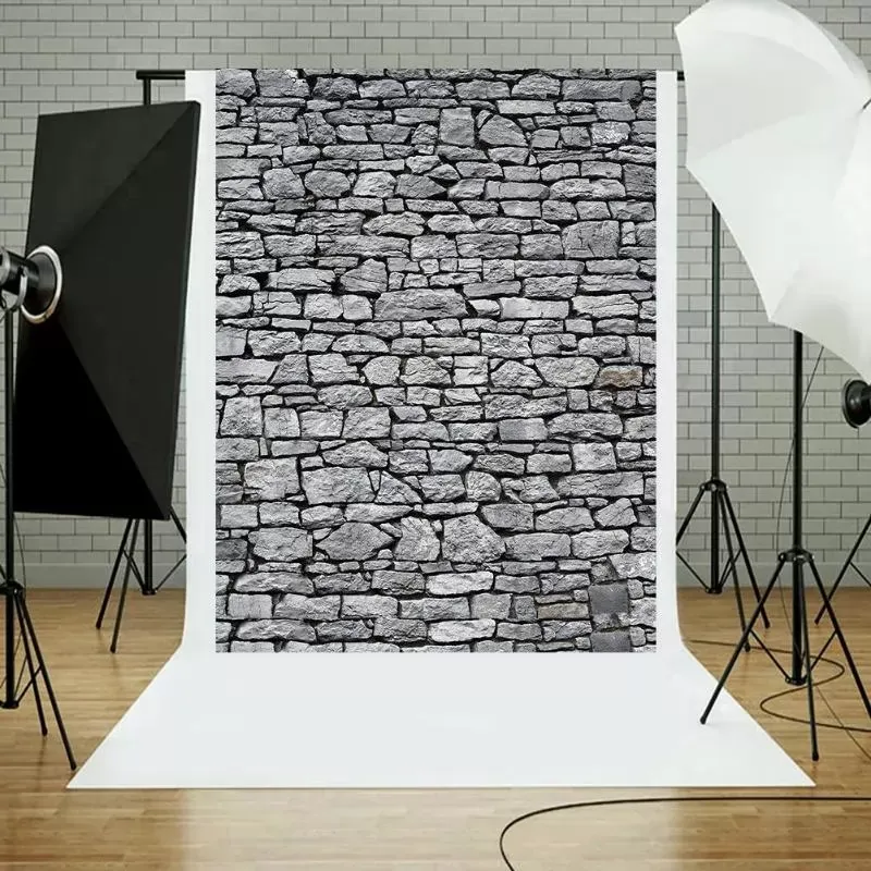 Brick Stone Texture Wall Photography Backdrops Wooden Floor Backgrounds for Toy Photo Studio Baby Shower Newborn Children Photo