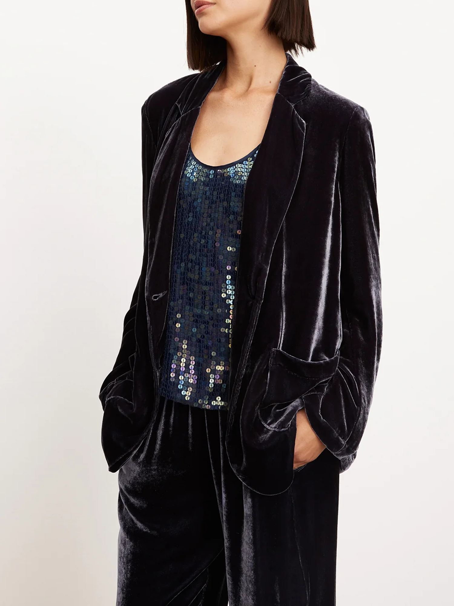 Kyla Silk Velvet Blazer