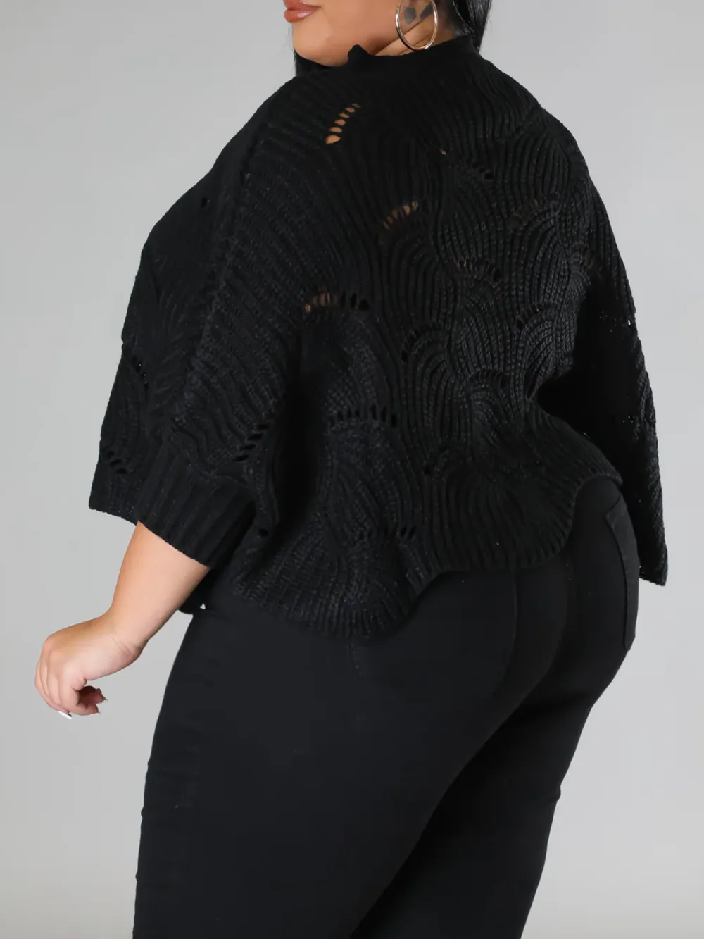 Plus-Size Fashion Women'S Knitted Pullover