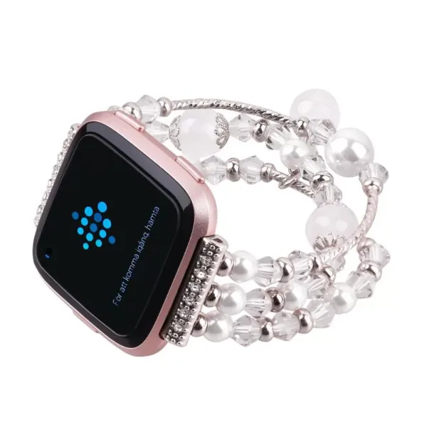 Fashion Sports Beaded Bracelet Strap Band For Fitbit Versa Quick Release Sports Bracelet SmartWatch Accessories