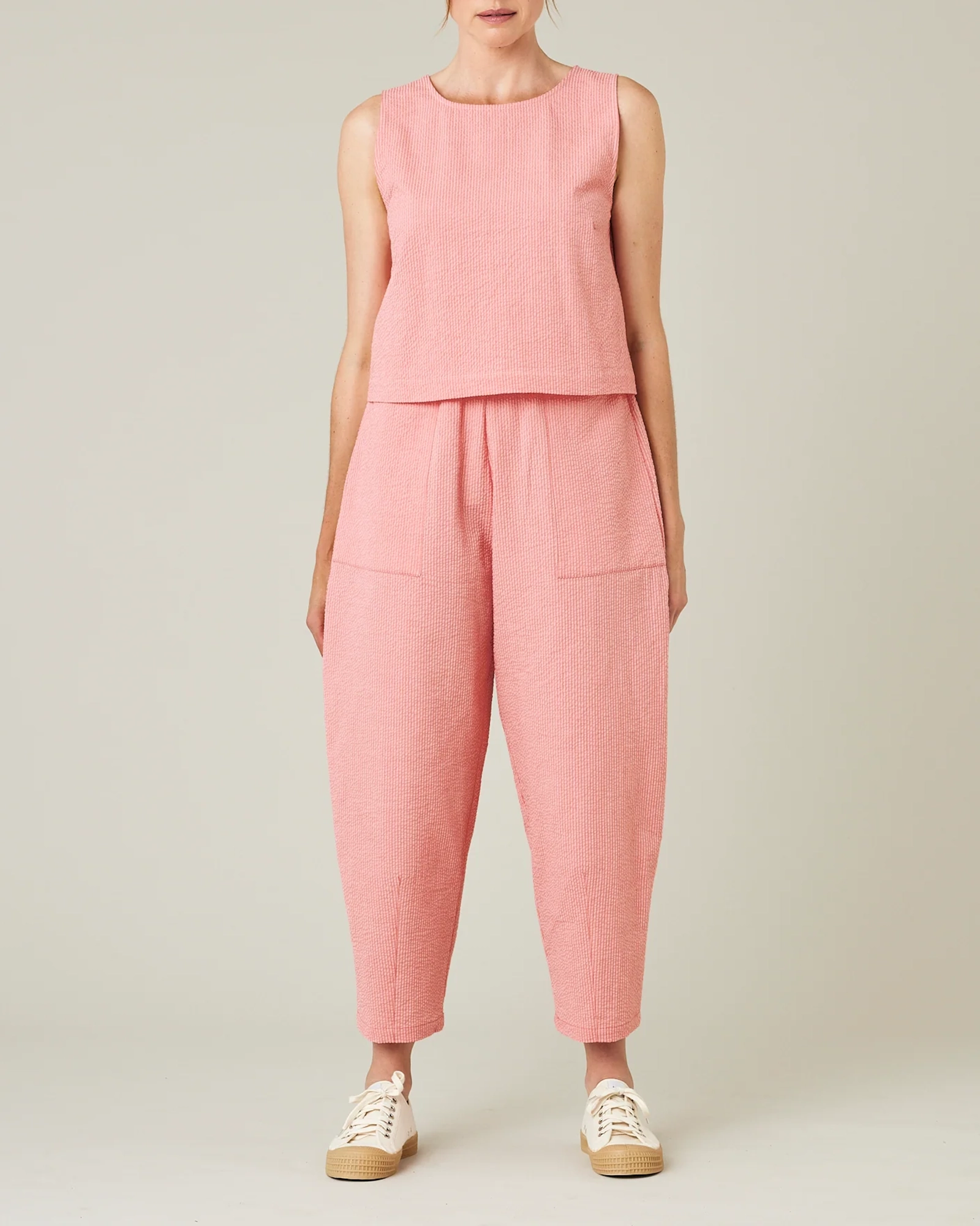 CORAL SEERSUCKER TROUSERS