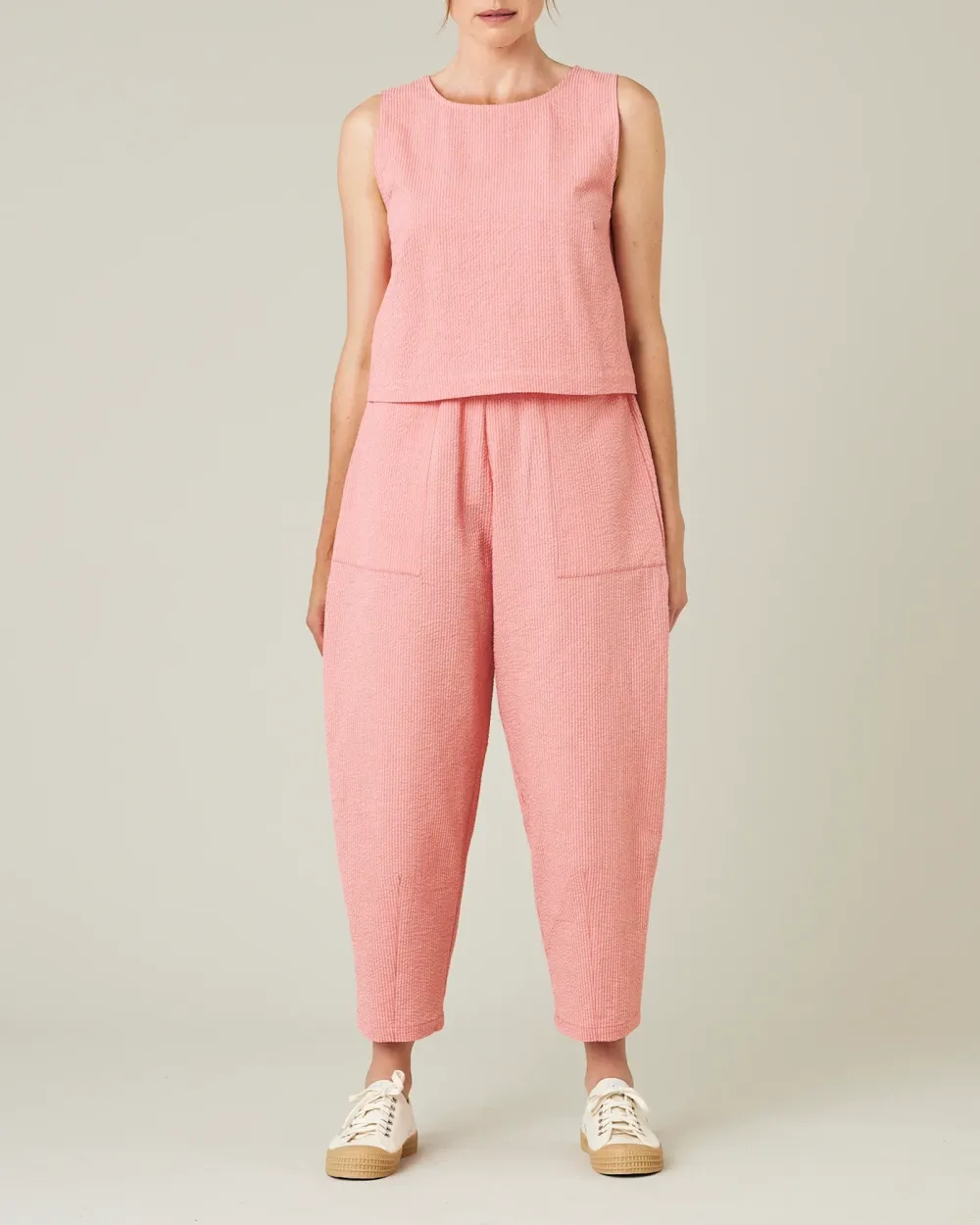 CORAL SEERSUCKER TROUSERS