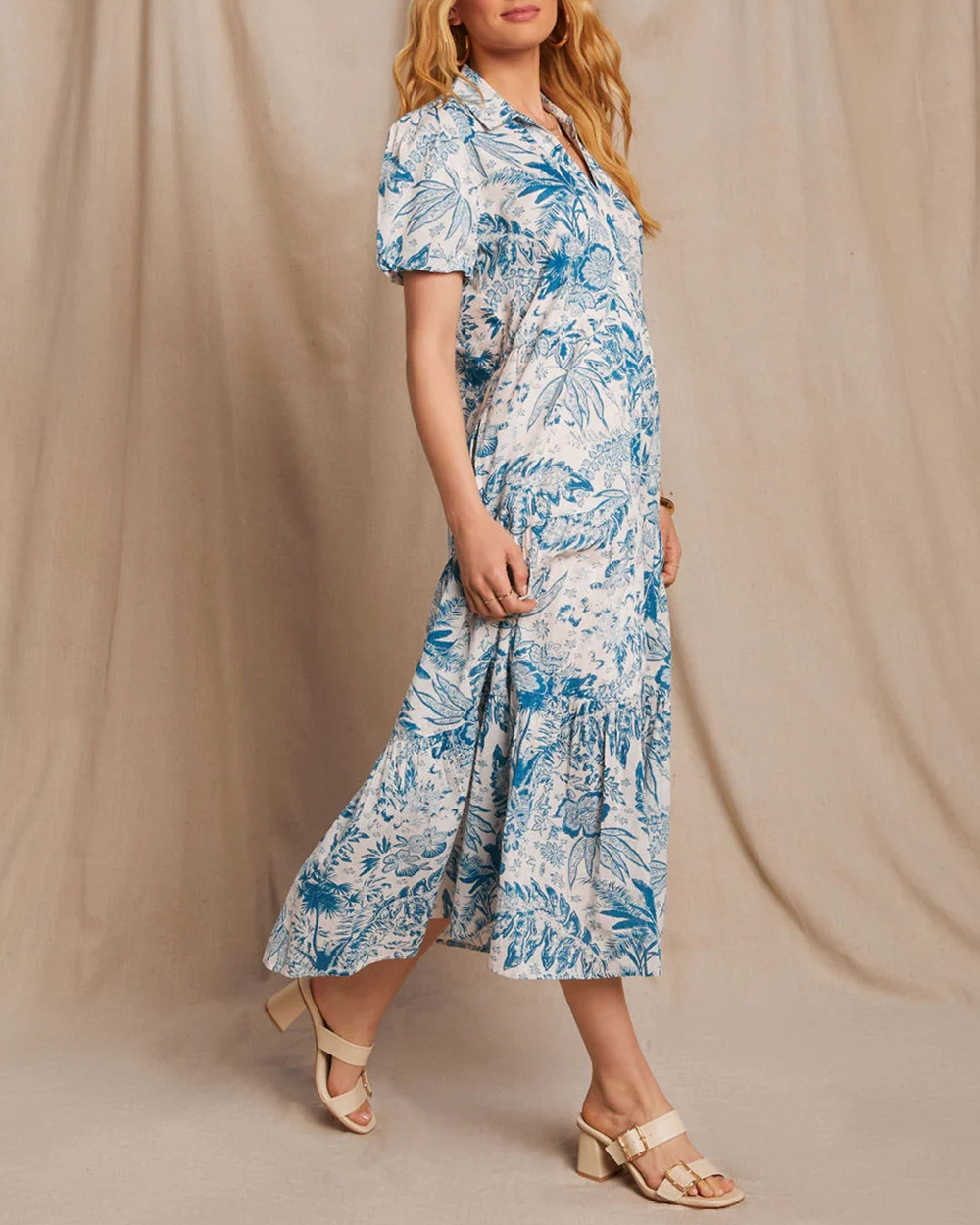 Elina Pocketed Floral Tiered Maxi Dress