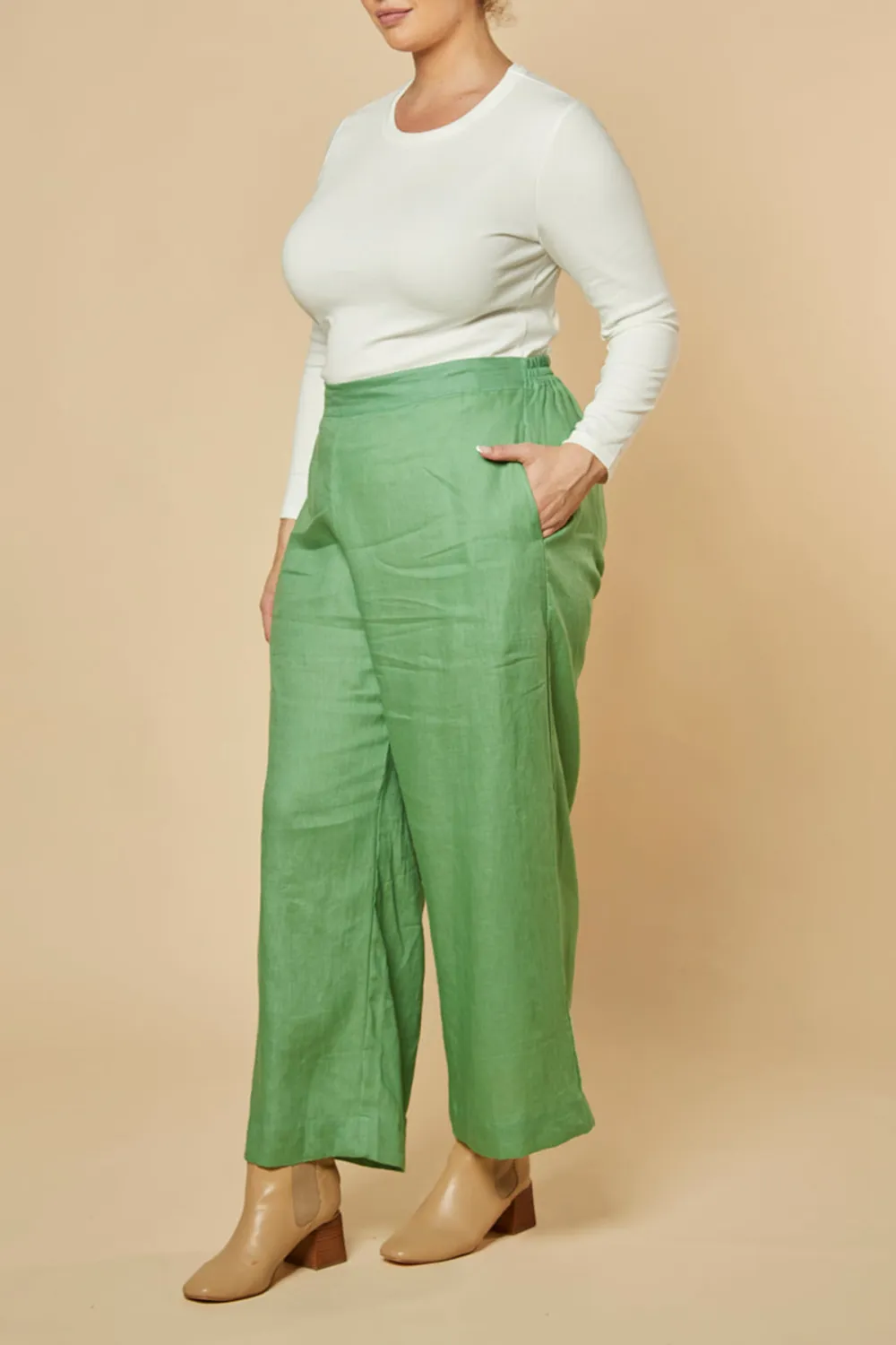 Camille Wide Leg Pant in Jadesheen