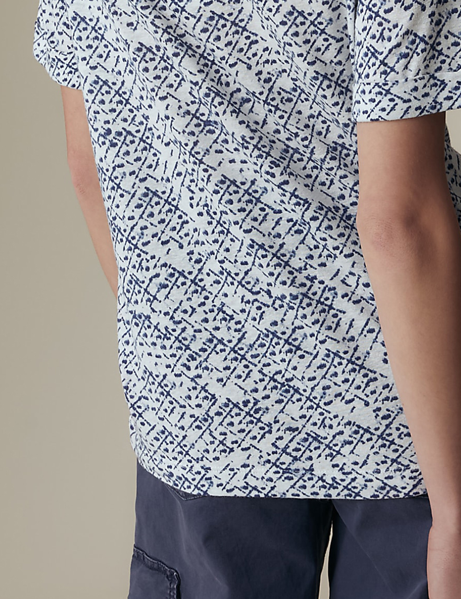 Linen Blend Printed T-Shirt