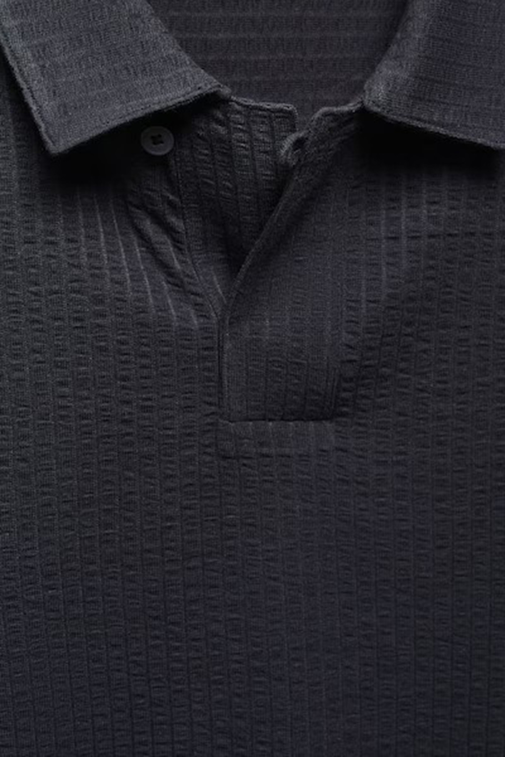 Seersucker cotton polo shirt