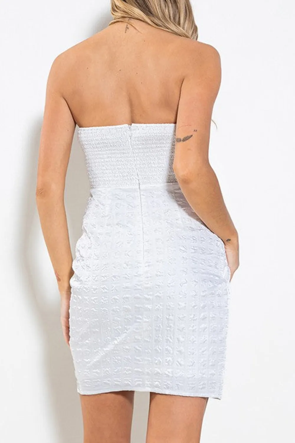 WHITE WRAPPED SLEEVELESS MINI