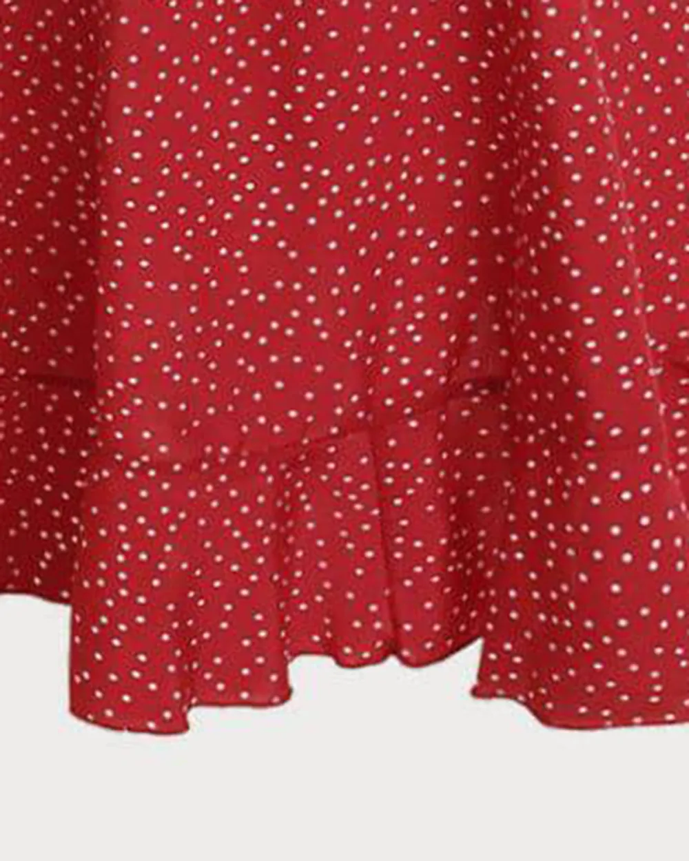 Red Polka Dot Print Midi Dress