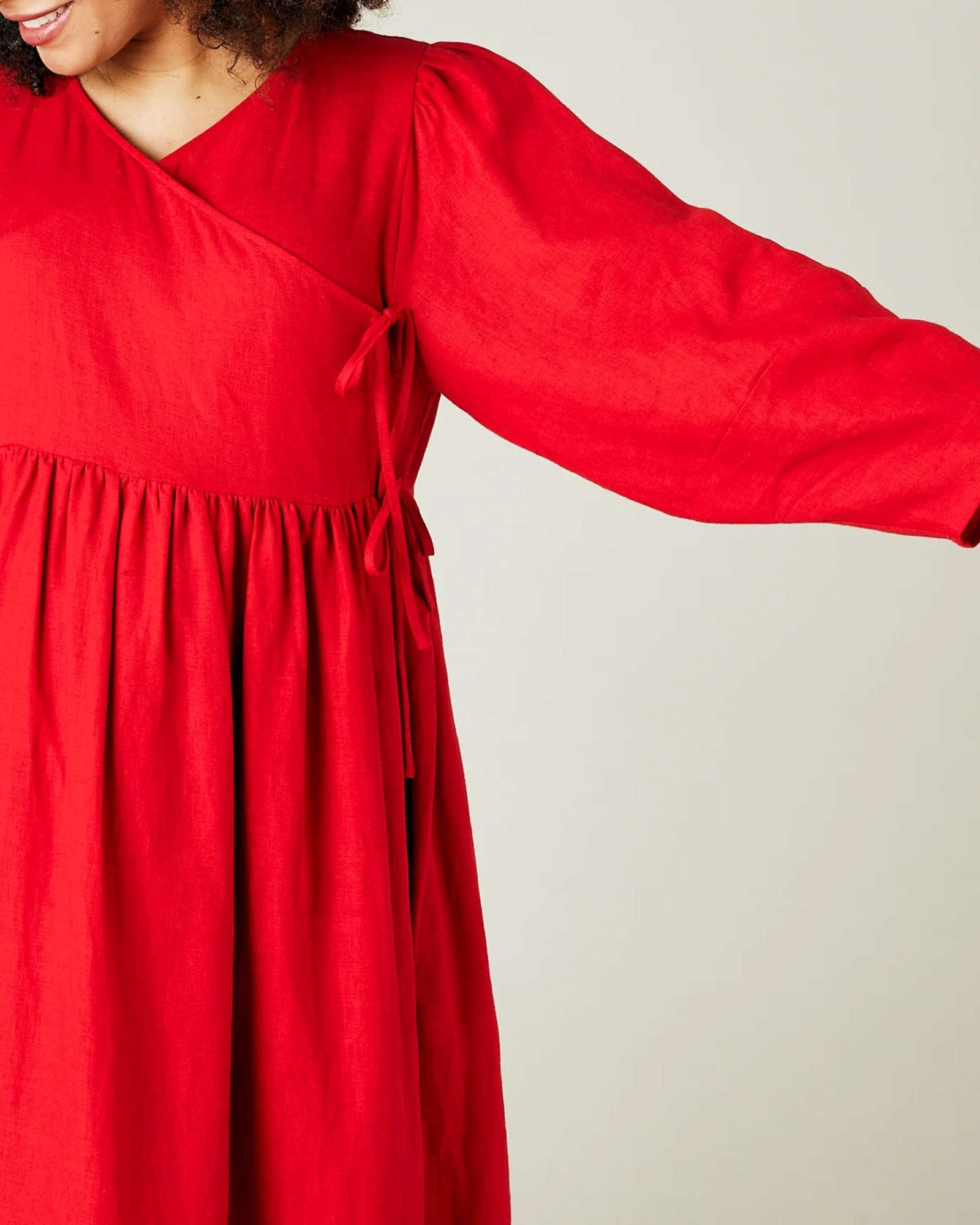 RED LINEN DRESS