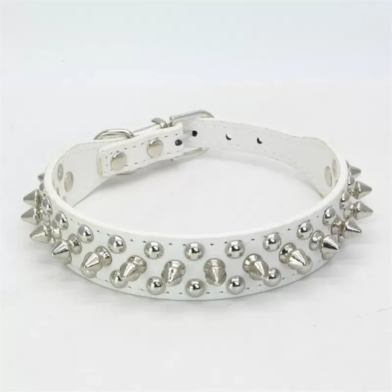 Pet Collars Adjustable Punk Rivet Spiked Studded PU Leather Pet Puppy Dog Collar Neck Straps