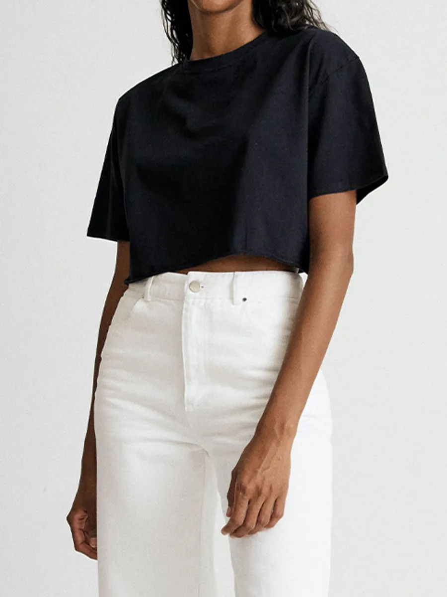 Cropped Cropped Crop Top in Solid Color