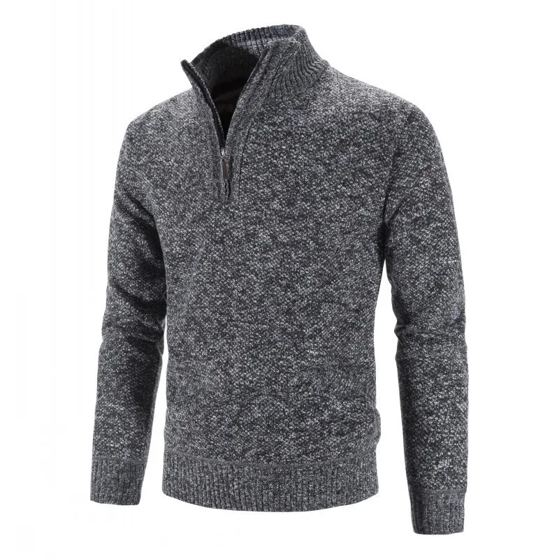 Men's Stand Collar Cashmere Zipper Sweater