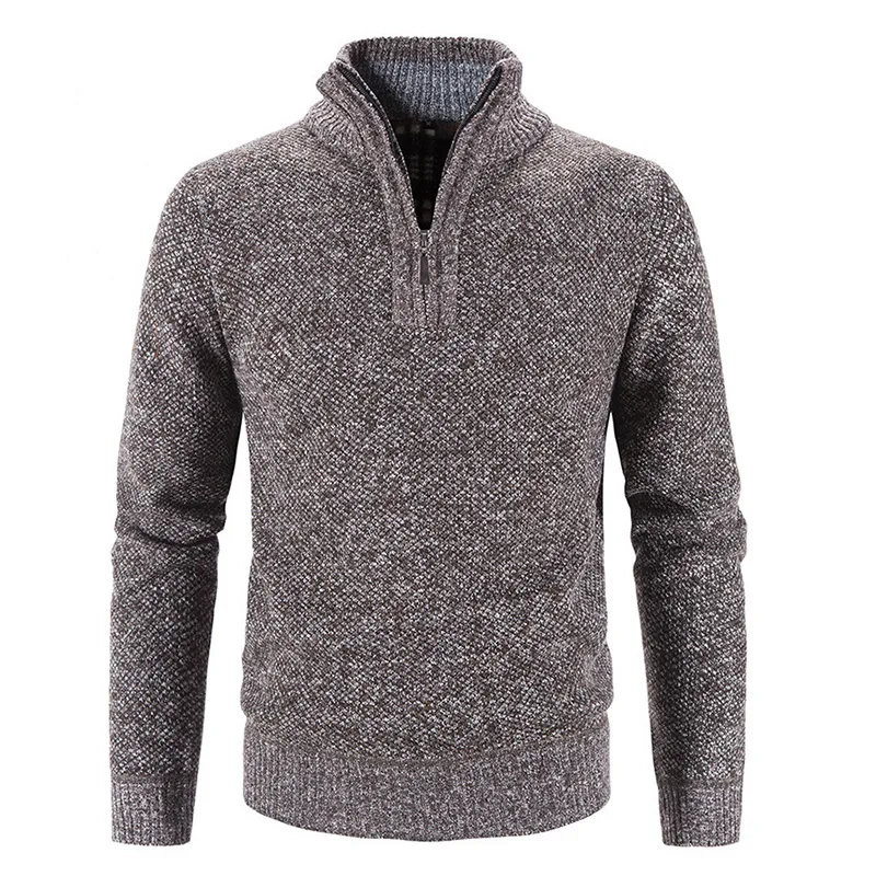 Men's Stand Collar Cashmere Zipper Sweater