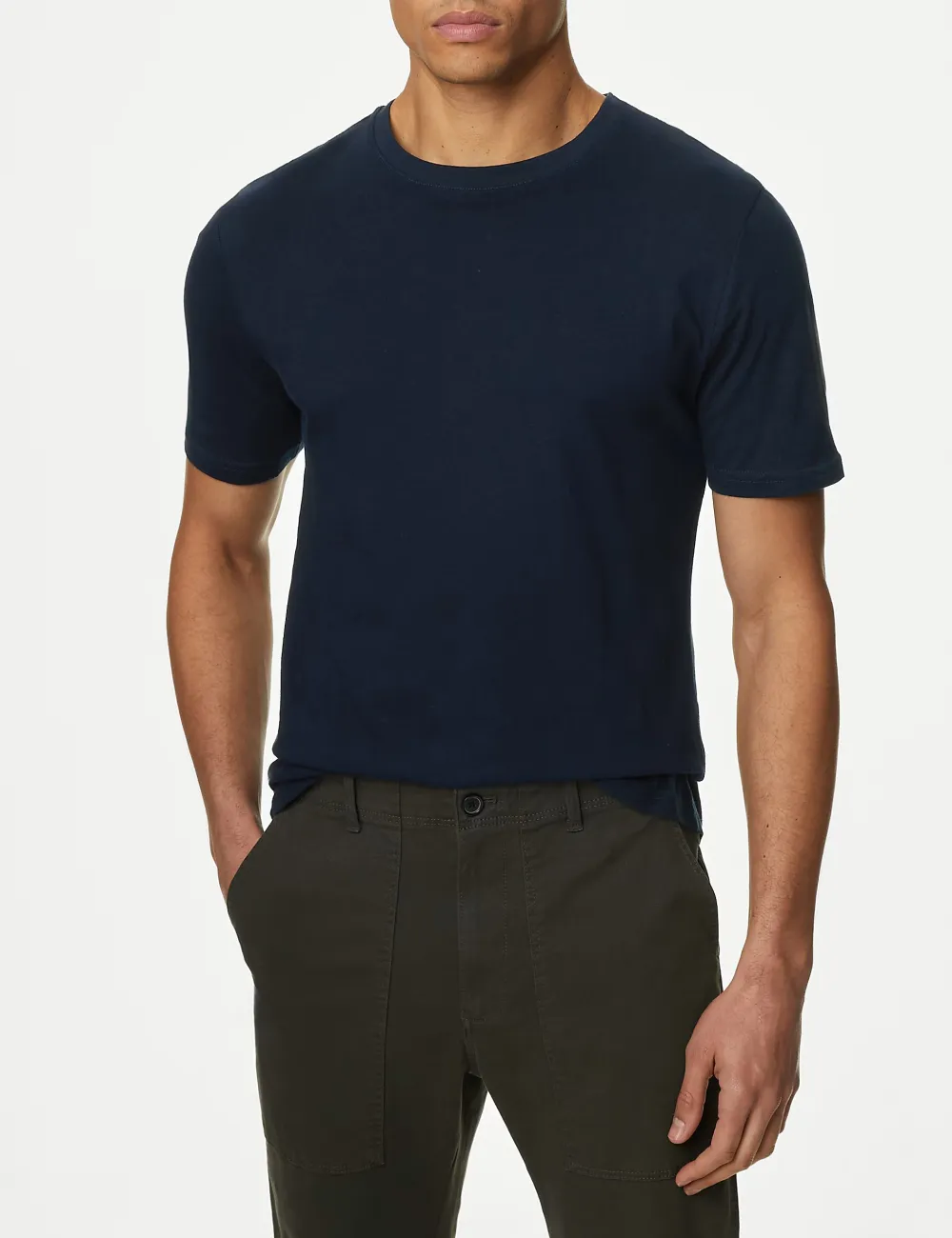 Slim Fit Pure Cotton Crew Neck T-Shirt