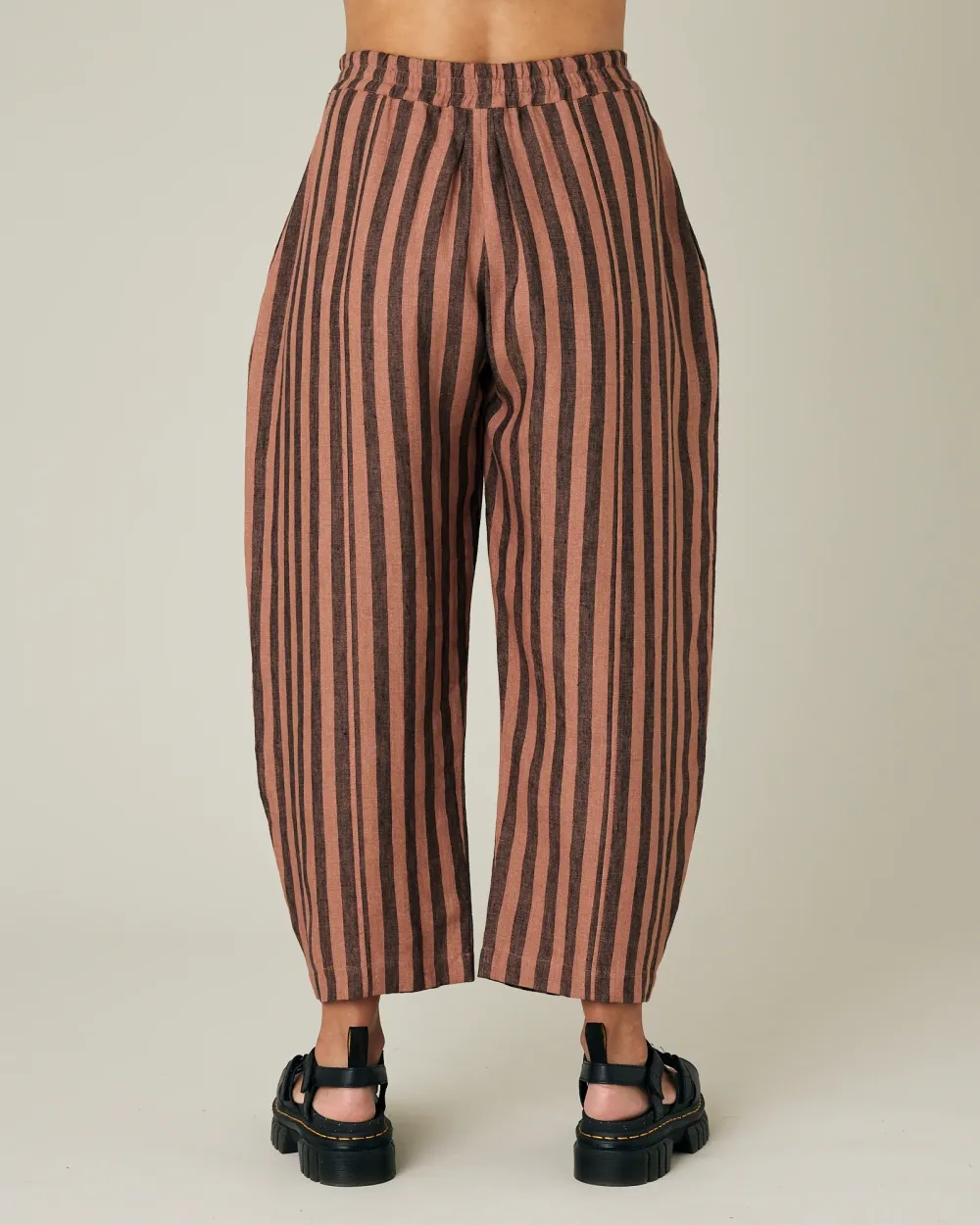 BISCUIT STRIPE LINEN TROUSERS