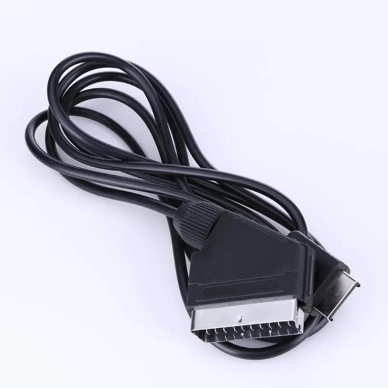 1.8M 6FT for ps2 RGB SCART Cable TV AV Lead for Plystation PS1 PS2 PS3 Slim line Length of Cable TV Av line