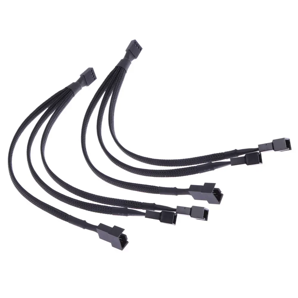 New Fan 4pin to 3 x 4pin/3pin PWM Power extender cable Computer PC 4pin to 3 Ways Y Splitter Cable 1 to 3