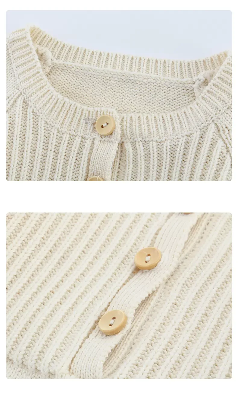 ins Nordic plain color baby knitted sweater spring and autumn one-piece baby long-sleeved triangle ha newborn baby clothes body suit