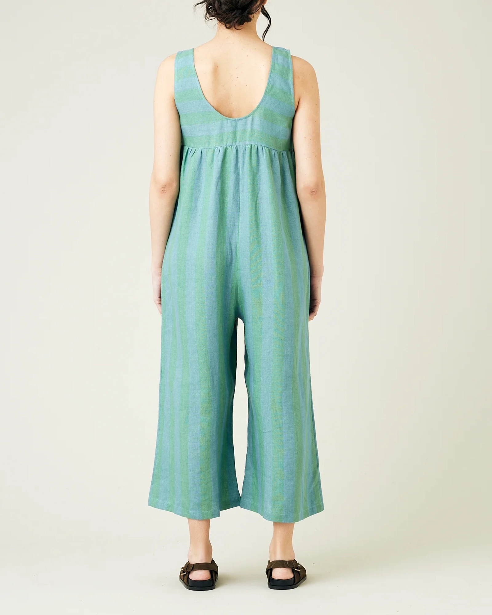 OCEAN STRIPE LINEN JUMPSUIT