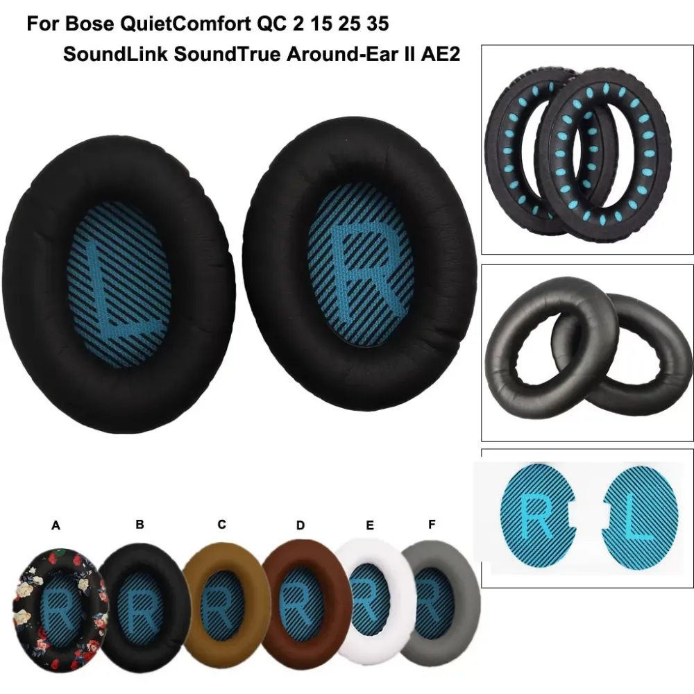 1Pair QuietComfort Ear Pad Replacement For BOSE QC2 QC15 QC25 QC35 AE 2 2i 2w High Quality Replace Prevent Sweating DIY