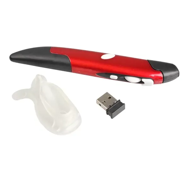 Resolution Adjustable Pen Mouse Red Optical 2.4 GHz Wireless EL-P01 Pen Mouse with USB Receiver For Pad PC Brand New Xmas Gift