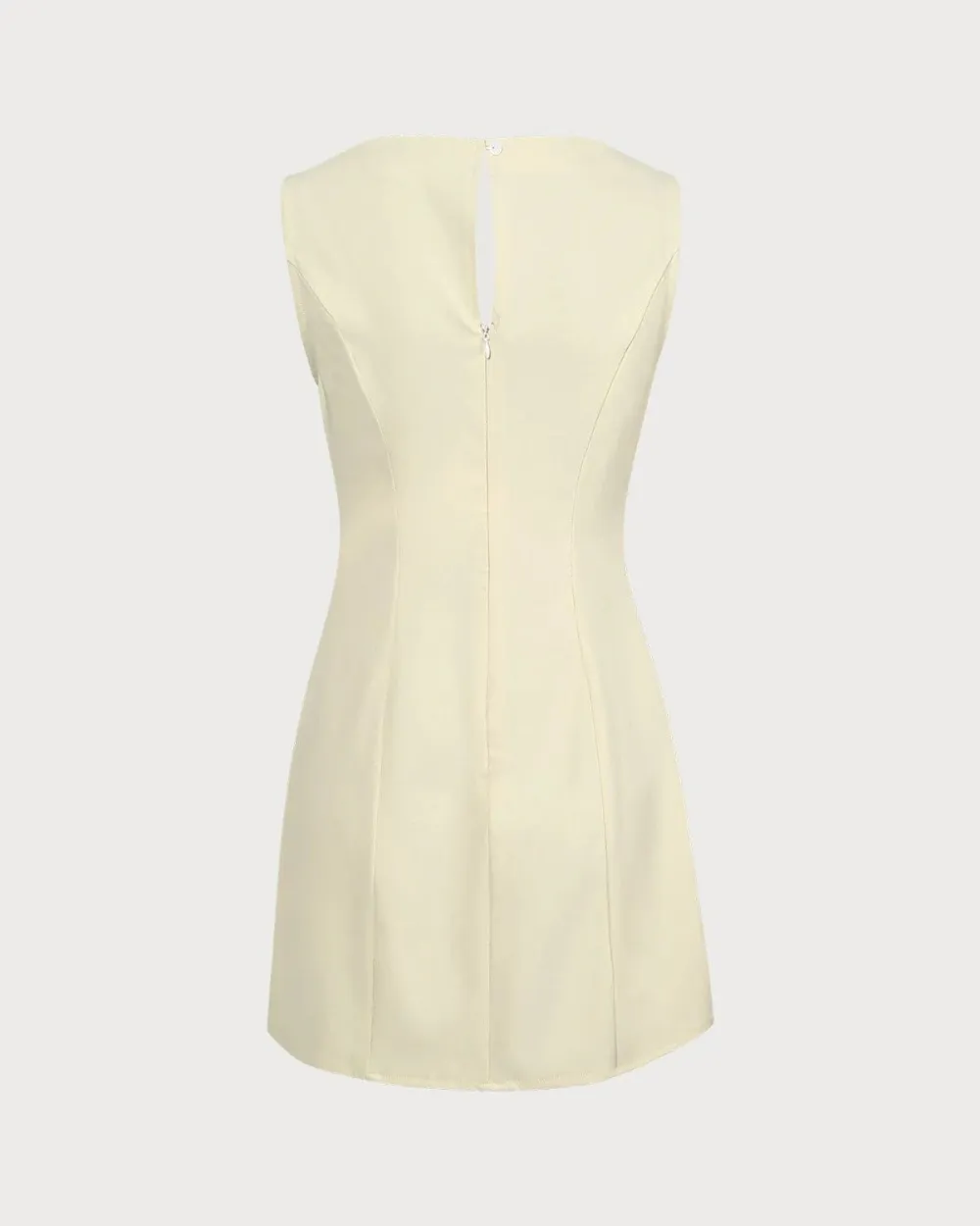 Beige office worker simple dress