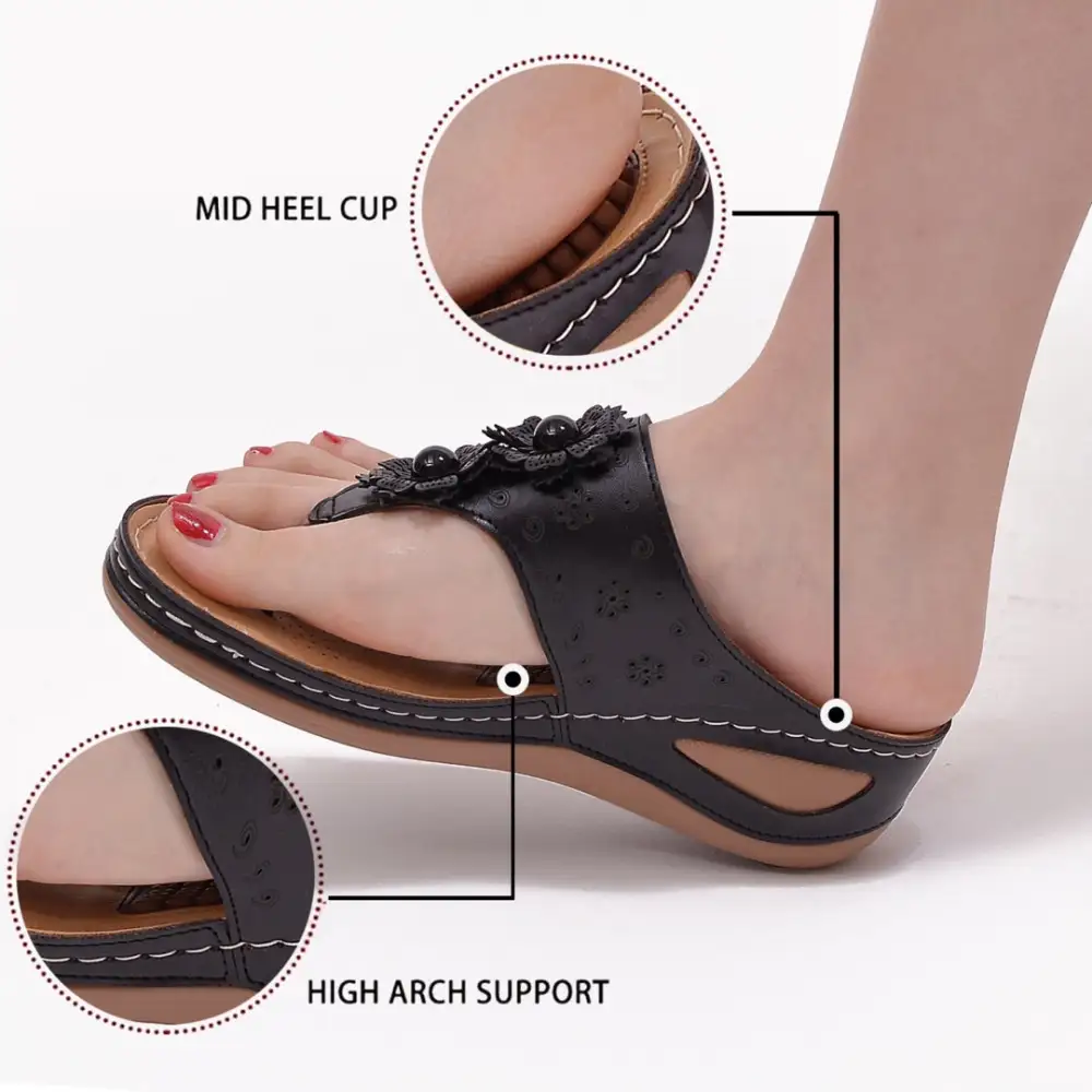 Sandals with Arch Support Anti-Slip Vintage Flip Flop comfortable slippers