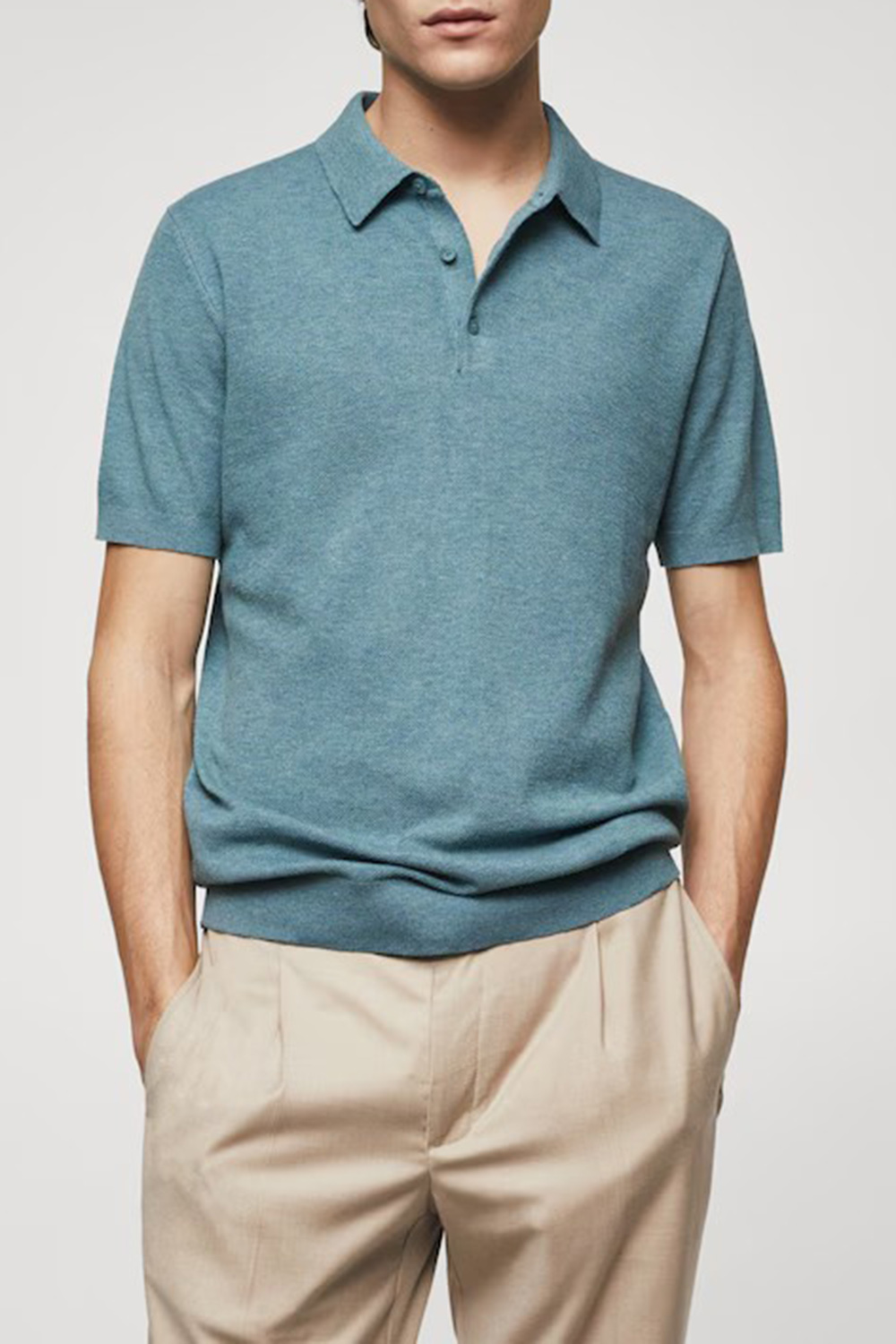 Knit cotton polo shirt