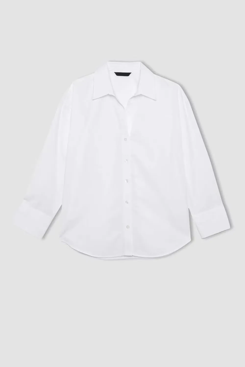 Oversize Fit Shirt Collar Poplin Long Sleeve Shirt