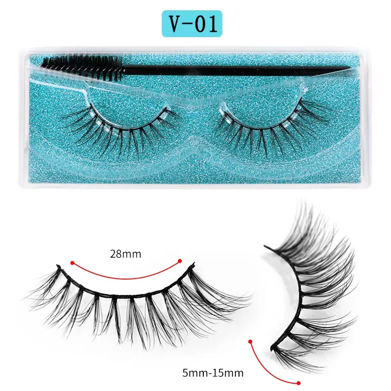 1 Pair with Brush 3D Mink Eyelashes Eyelash 3D Eye makeup Mink False lashes Soft Natural Thick Fake Eyelashes Lashes Extension Beauty Tools