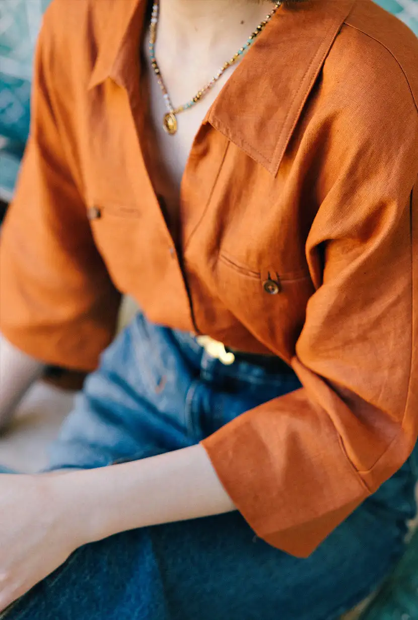 Antoine Linen Blouse - Ginger