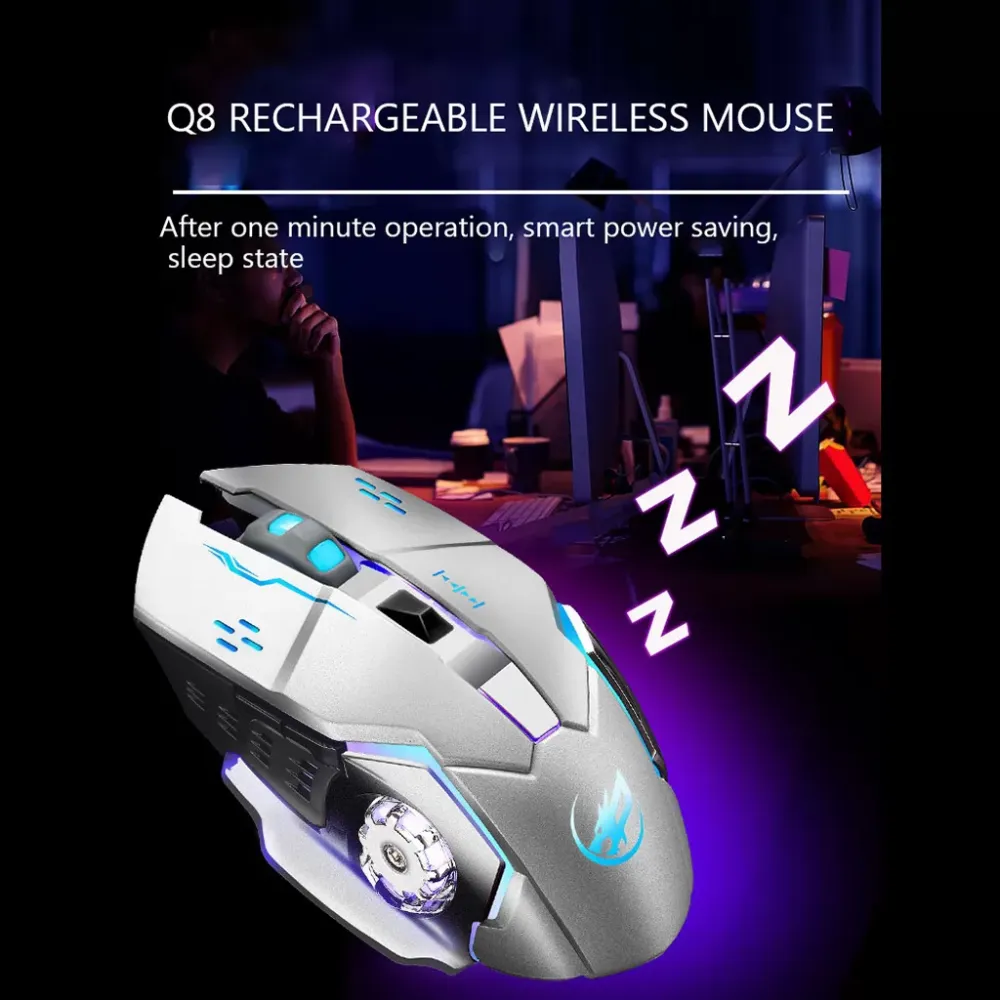 Charging Wireless Gaming Mouse with 6 Buttons USB Receiver Backlight Portable Ergonomic Computer Silent PC Gamer Desktop Gaming