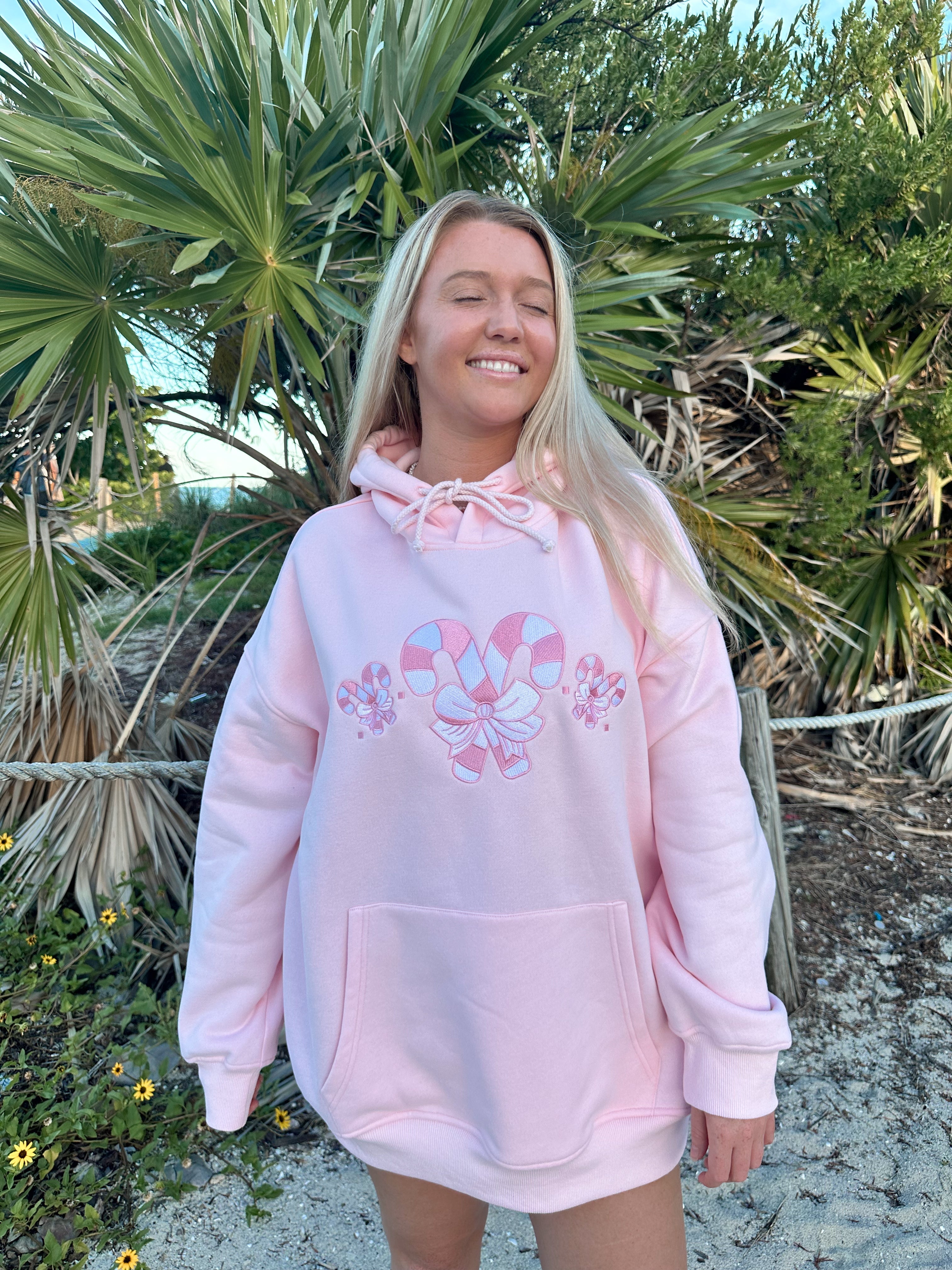 Light Pink Candy Cane Wonderland Hoodie