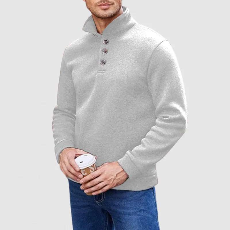 Men's Casual Turtleneck Button-Down Basic Sweater