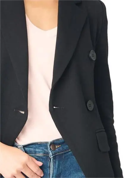 Double Breasted Cotton Blend Blazer