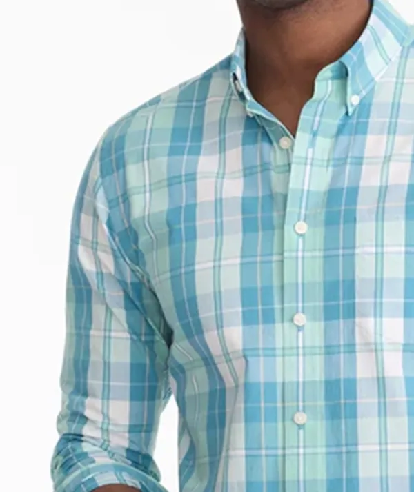 Men's Blue And White Shirt