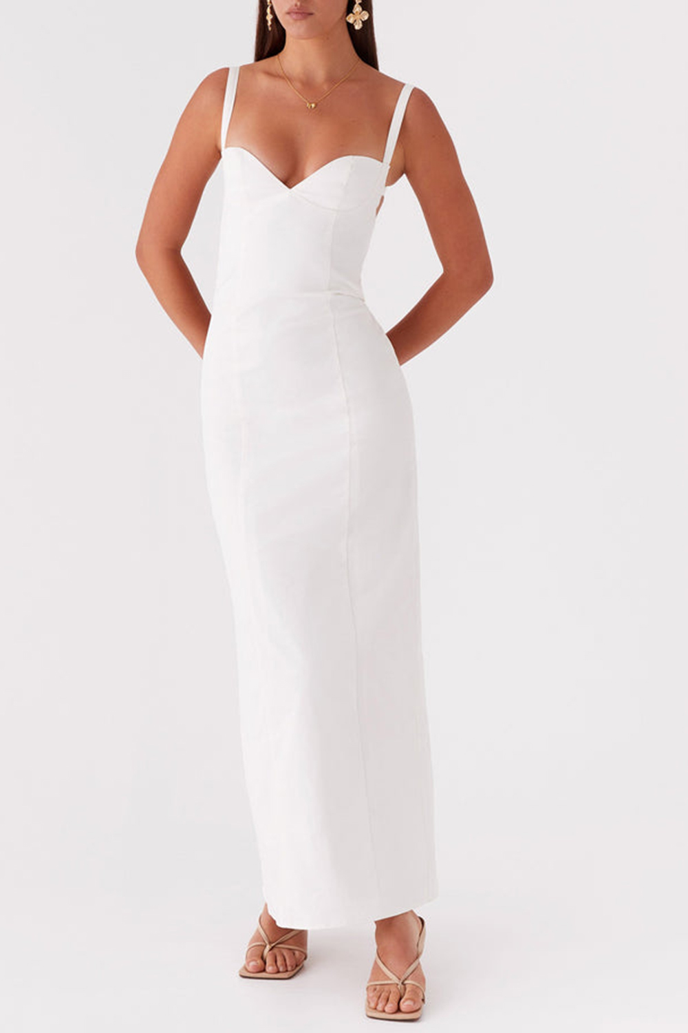 Naomi Backless Maxi Dress - Off White