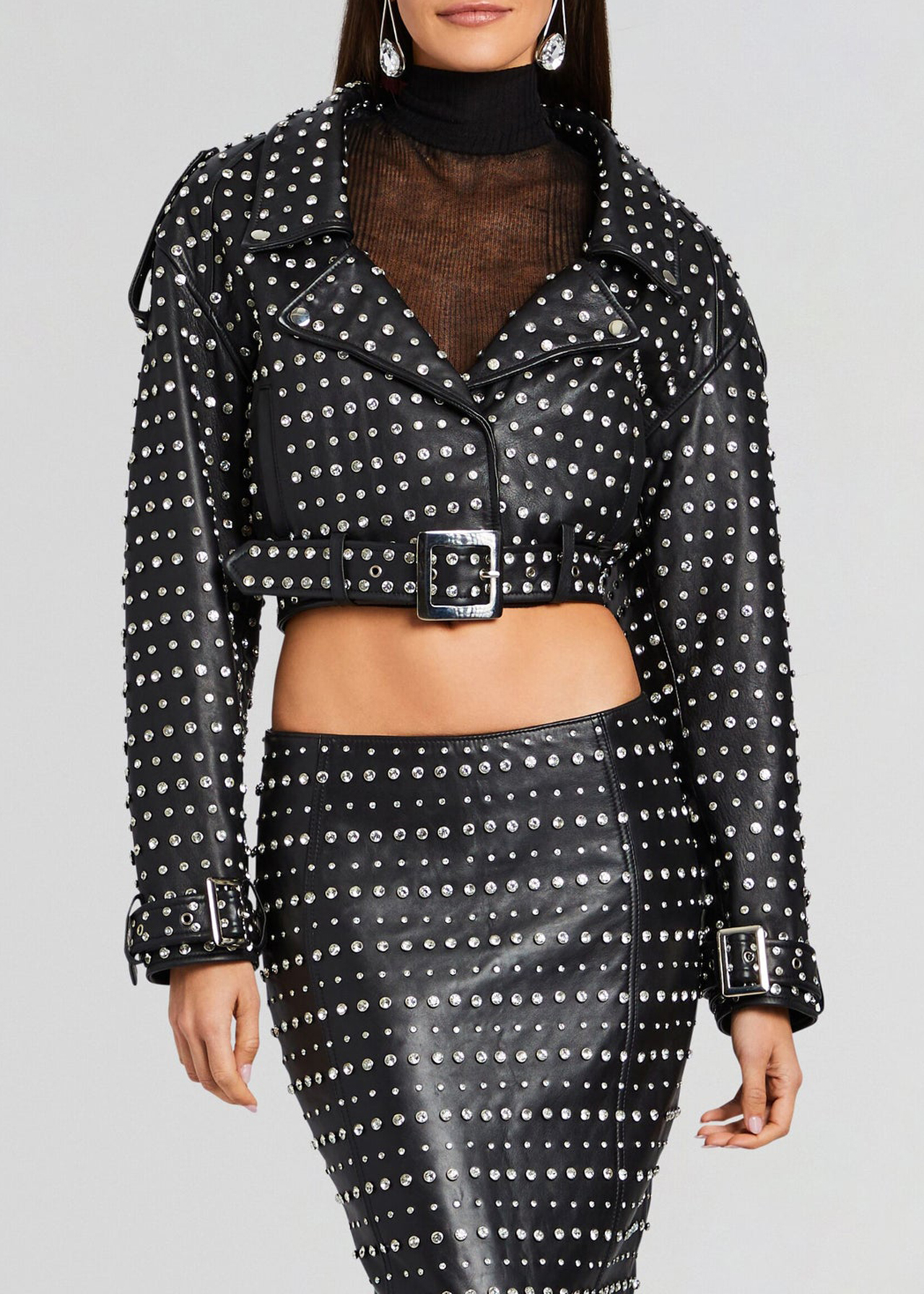 Mora Embellished Leather Jacket