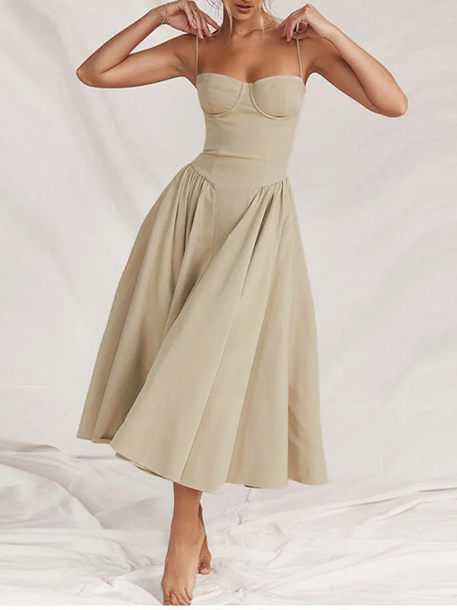 Women's Elegant Cinched Waist Slip Dresses