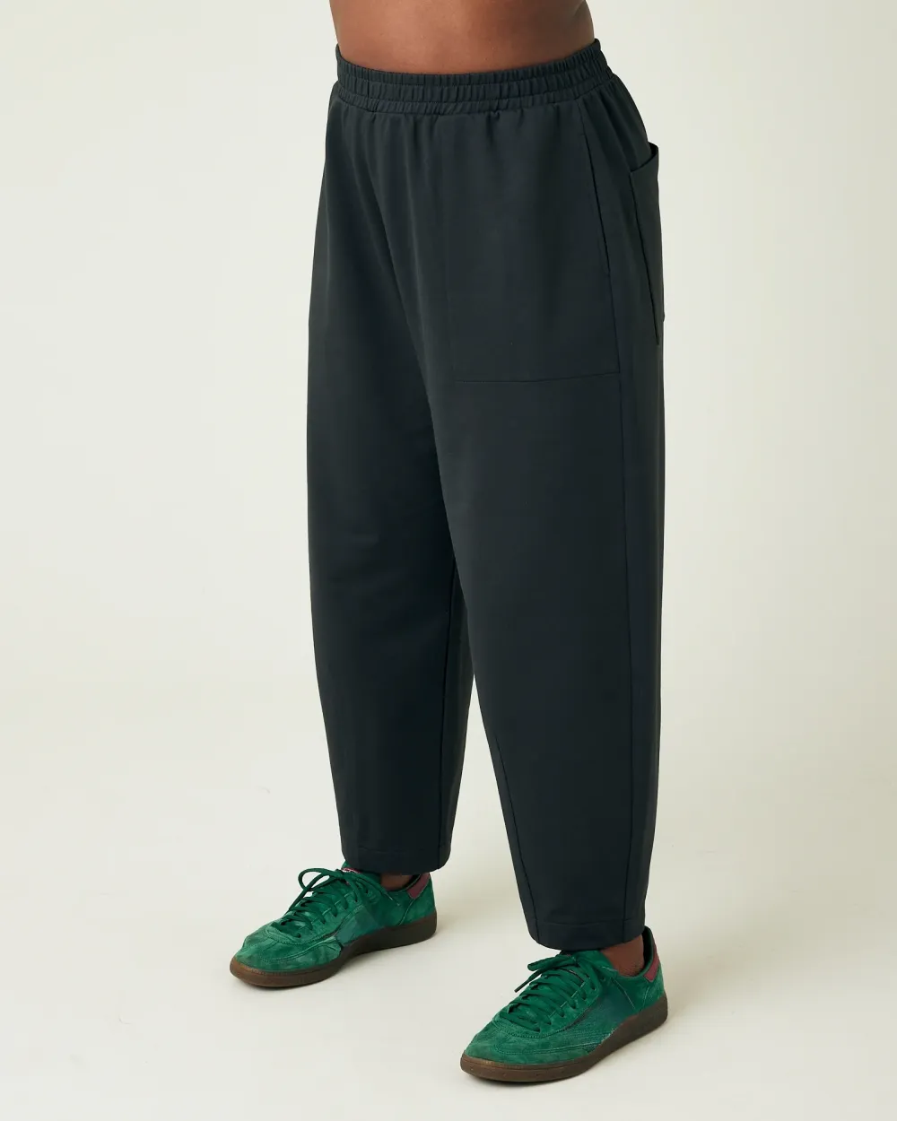 SLATE COTTON JERSEY TROUSERS