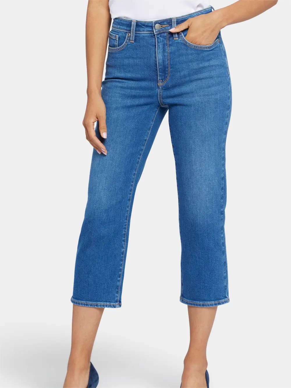 High Waist Relaxed Capri Jeans