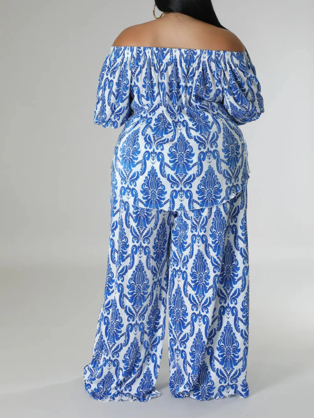 Plus-Size Women'S Fashion Plant-Print Suit